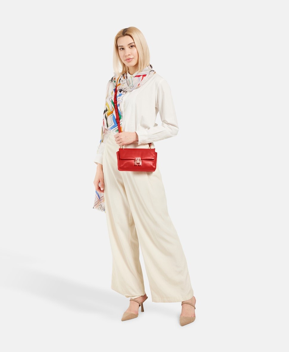 Tommy Hilfiger Kožená messenger taška Červená 5