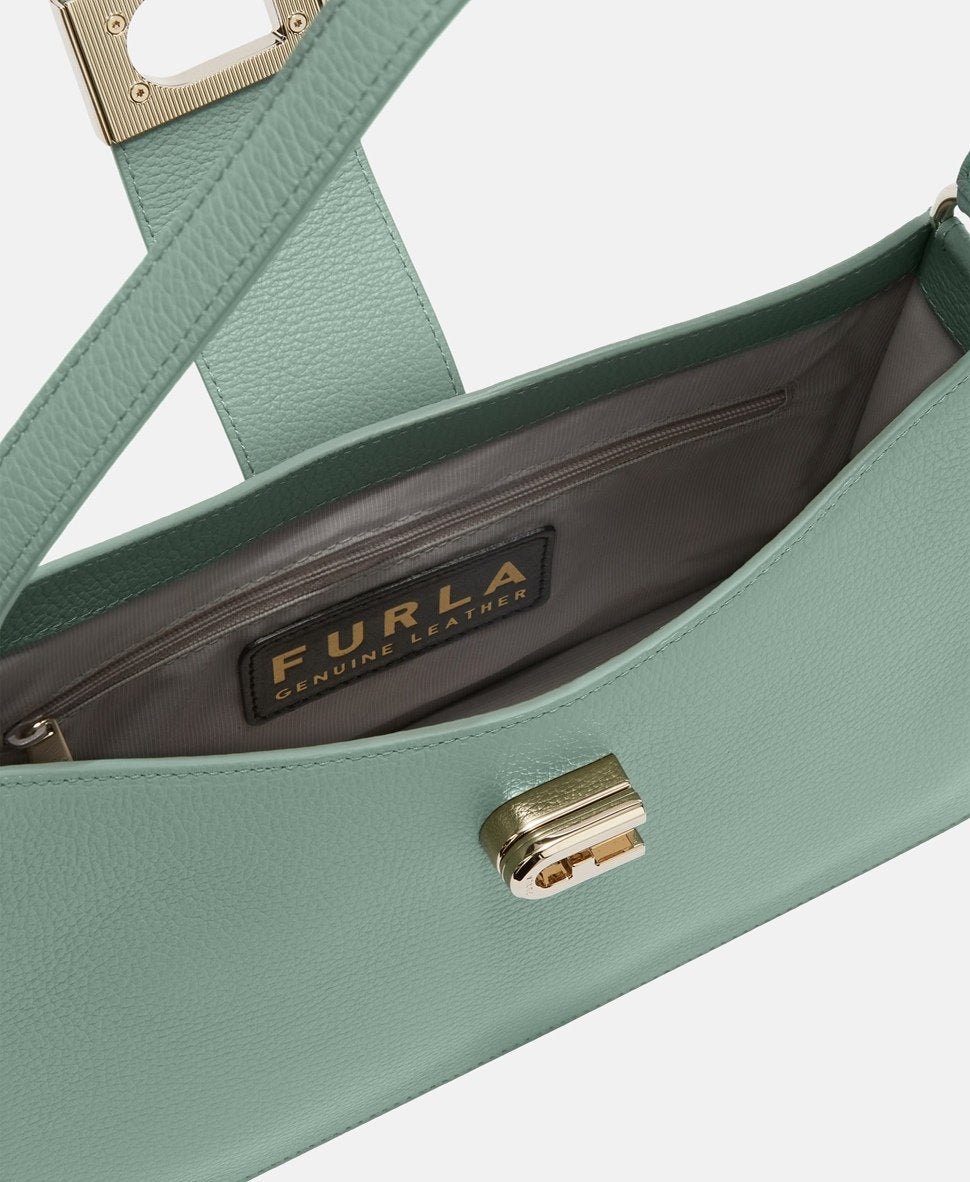 Furla Kožená kabelka přes rameno Zelená 3
