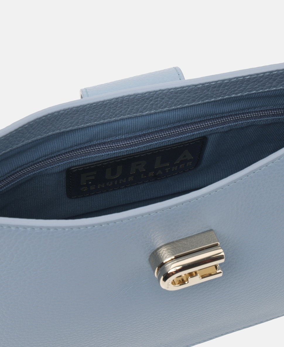 Furla Kožená kabelka přes rameno Modrá 3