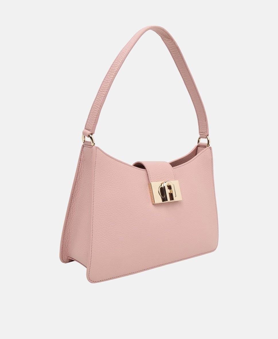 Furla Kožená kabelka přes rameno Starorůžová 1