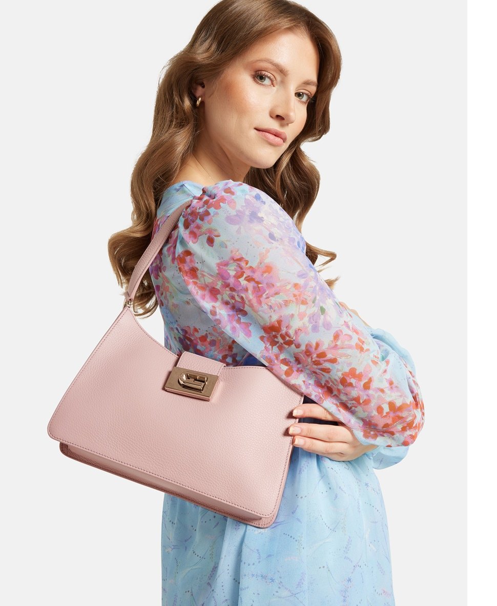 Furla Kožená kabelka přes rameno Starorůžová 5