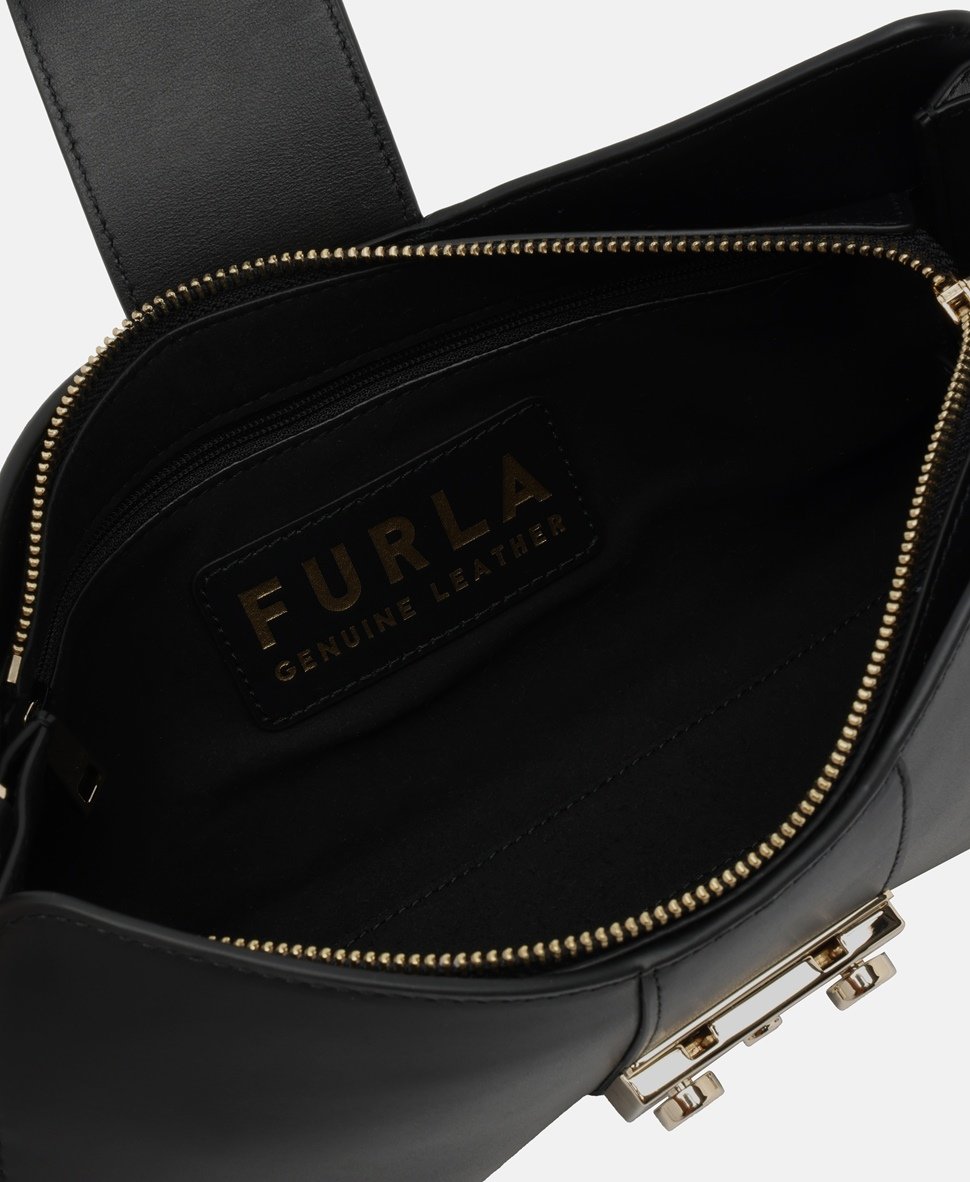 Furla Kožená kabelka přes rameno Černá 3