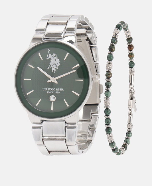 U.S. Polo Assn. sada hodinek a náramků Stříbrná 1