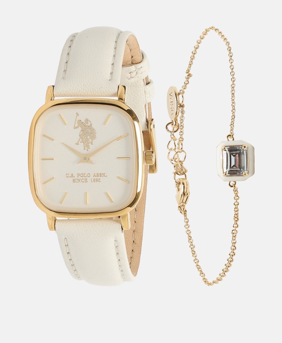 U.S. Polo Assn. sada hodinek a řetízkového náramku Zlatá 1