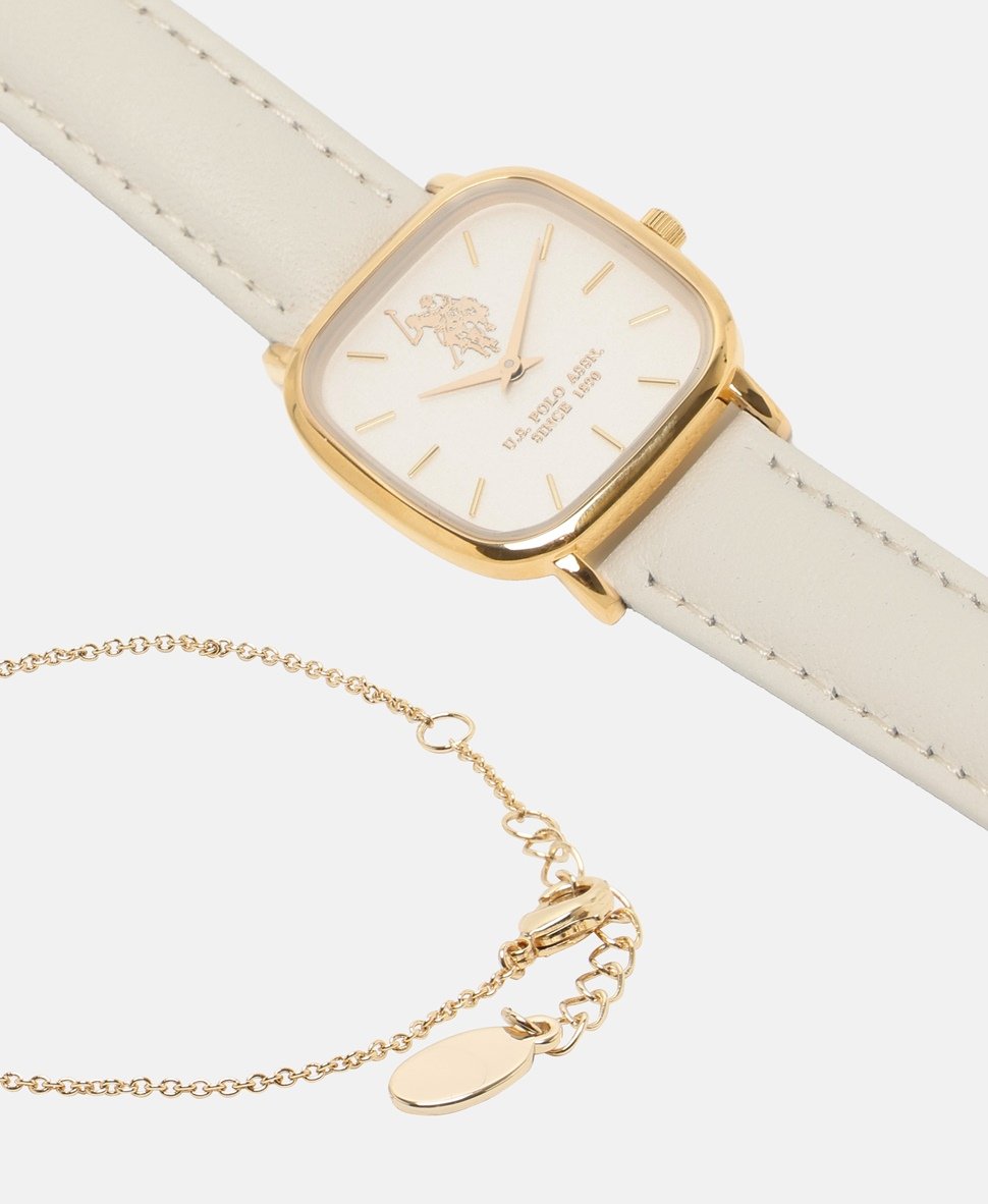 U.S. Polo Assn. sada hodinek a řetízkového náramku Zlatá 2