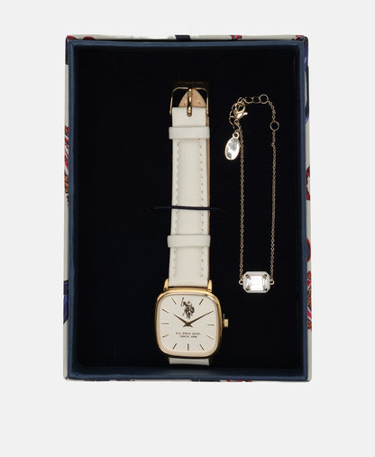 U.S. Polo Assn. sada hodinek a řetízkového náramku Zlatá 4