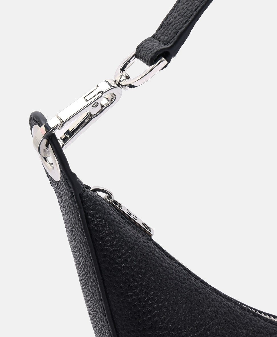 Karl Lagerfeld kožená hobo kabelka Černá 2