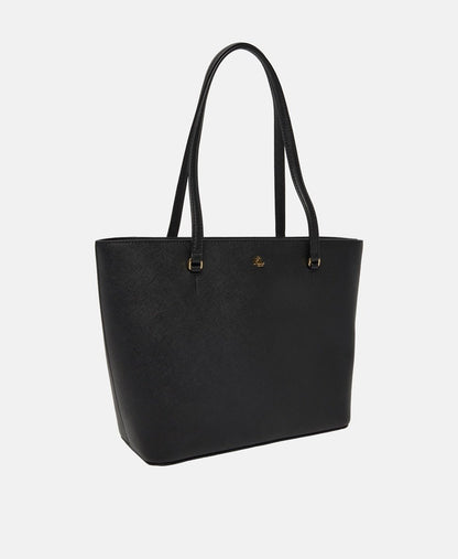 Lauren Ralph Lauren kožená kabelka tote Černá 1