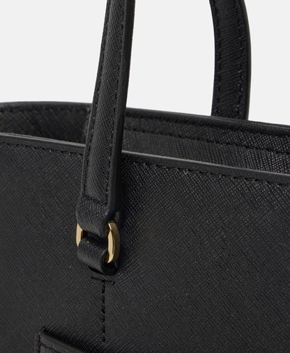 Lauren Ralph Lauren kožená kabelka tote Černá 2