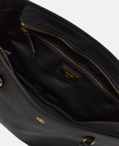 Lauren Ralph Lauren kožená kabelka tote Černá 3