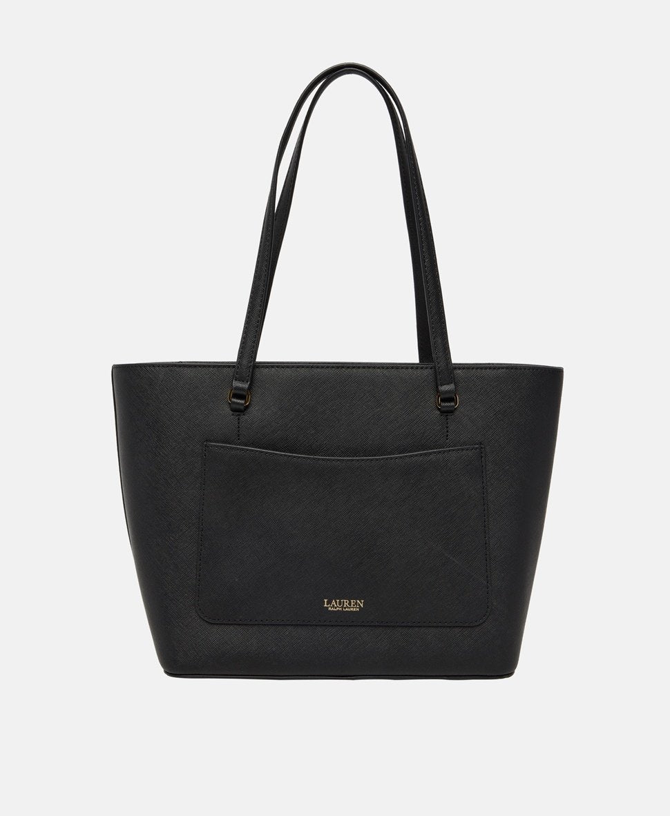 Lauren Ralph Lauren kožená kabelka tote Černá 4