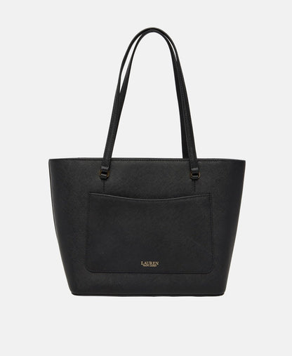 Lauren Ralph Lauren kožená kabelka tote Černá 4