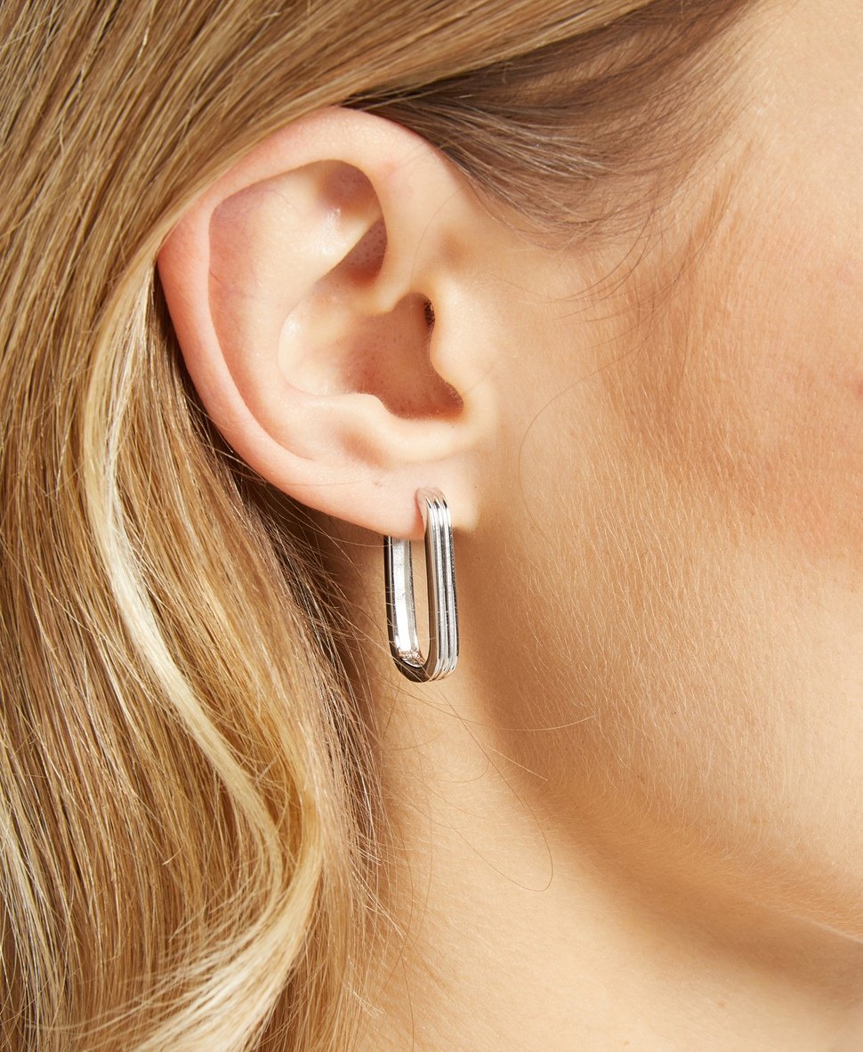 Lawrence Grey Jewelry Obručové náušnice Stříbrná 3