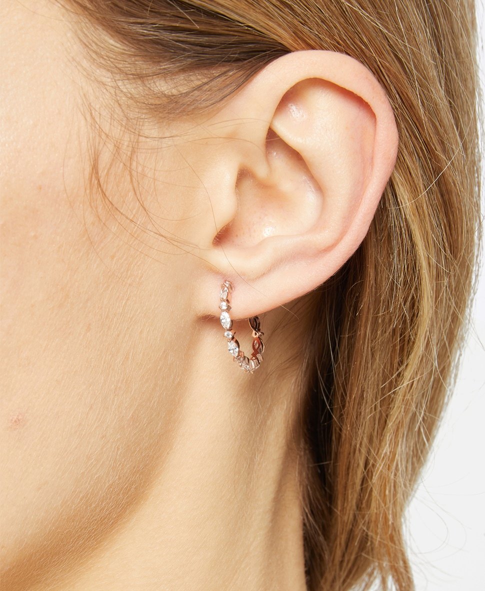 Lawrence Grey Jewelry Obručové náušnice Růžově zlatá 3