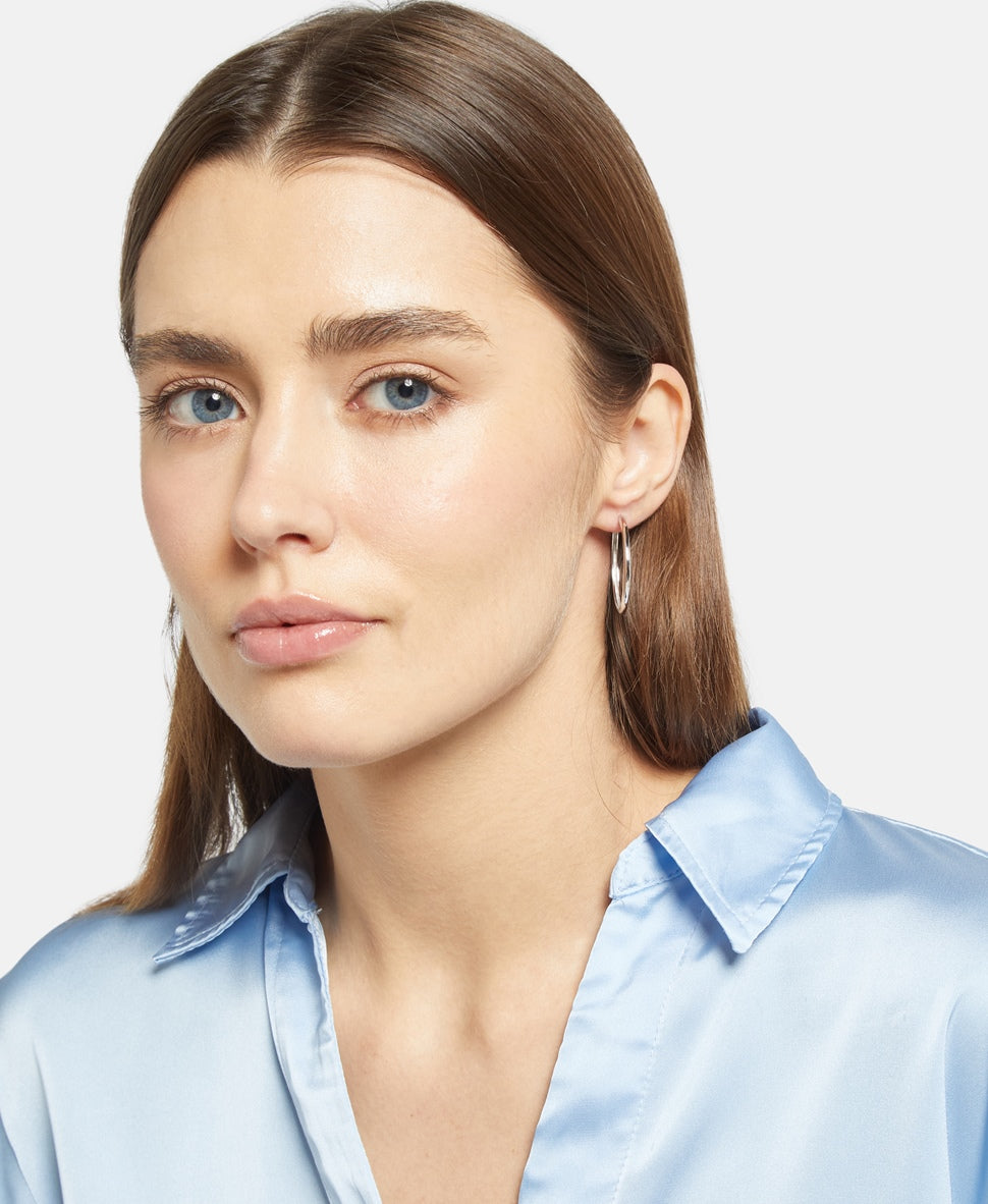 Lawrence Grey Jewelry Obručové náušnice Stříbrná 3