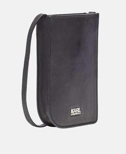 Karl Lagerfeld Kožená messenger taška Černá 1