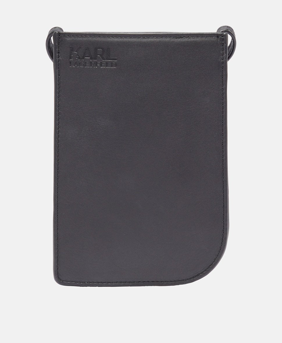 Karl Lagerfeld Kožená messenger taška Černá 4