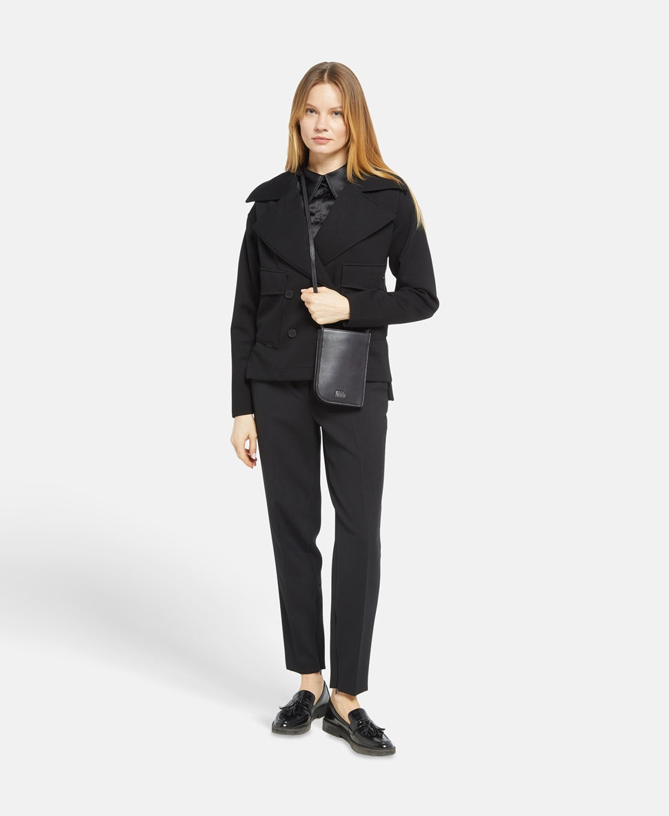 Karl Lagerfeld Kožená messenger taška Černá 5