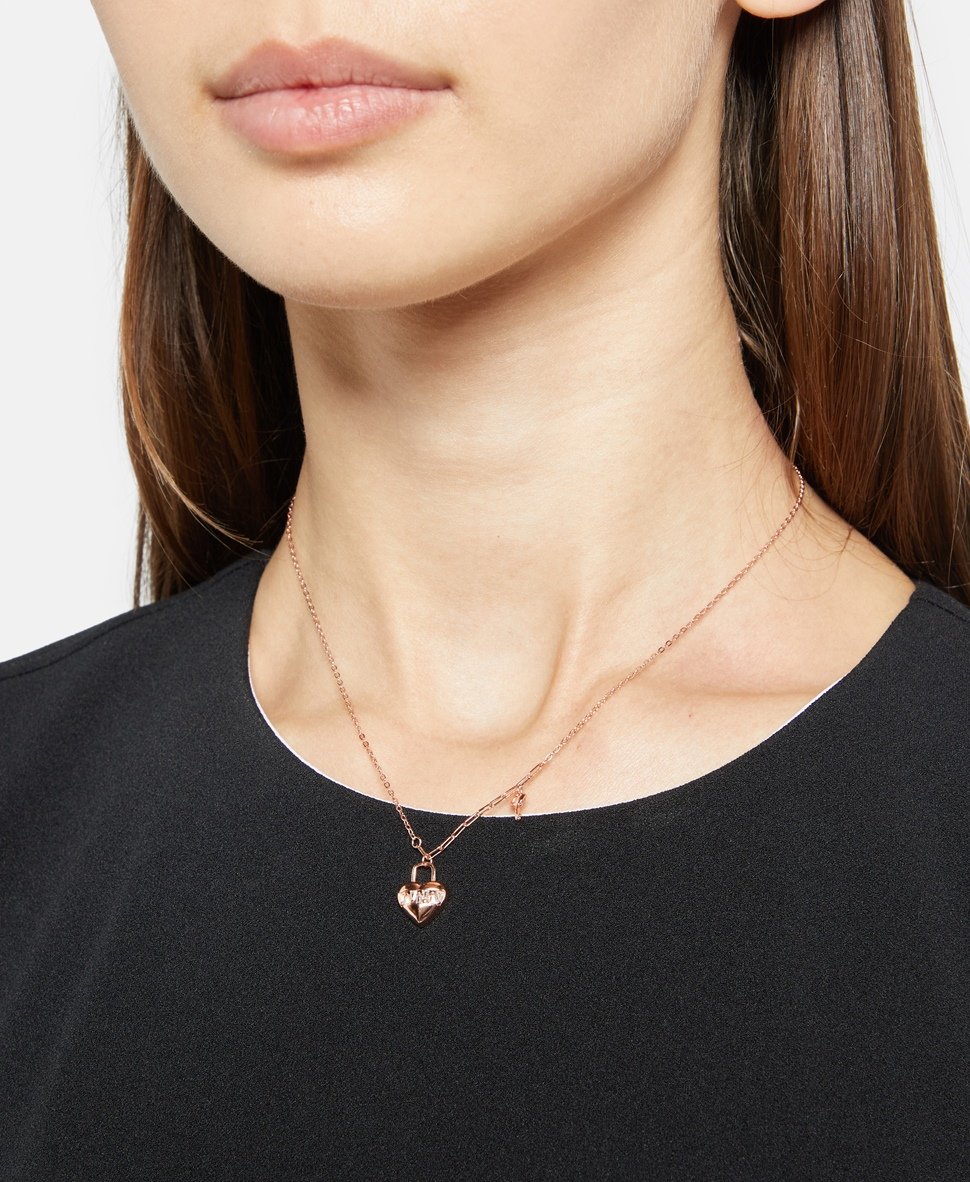 Lawrence Grey Jewelry řetízek s přívěskem Růžově zlatá 3