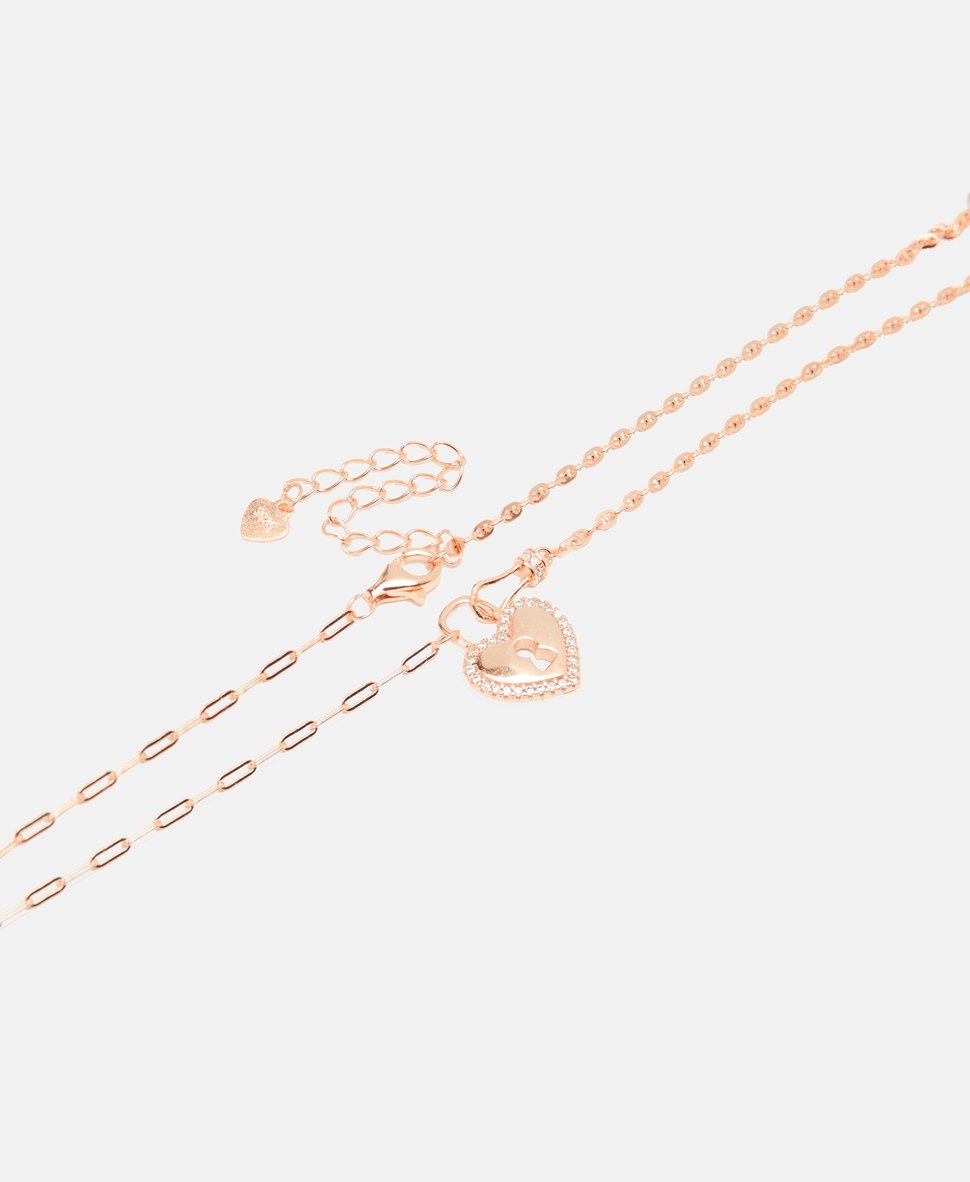 Lawrence Grey Jewelry řetízek s přívěskem Růžově zlatá 2