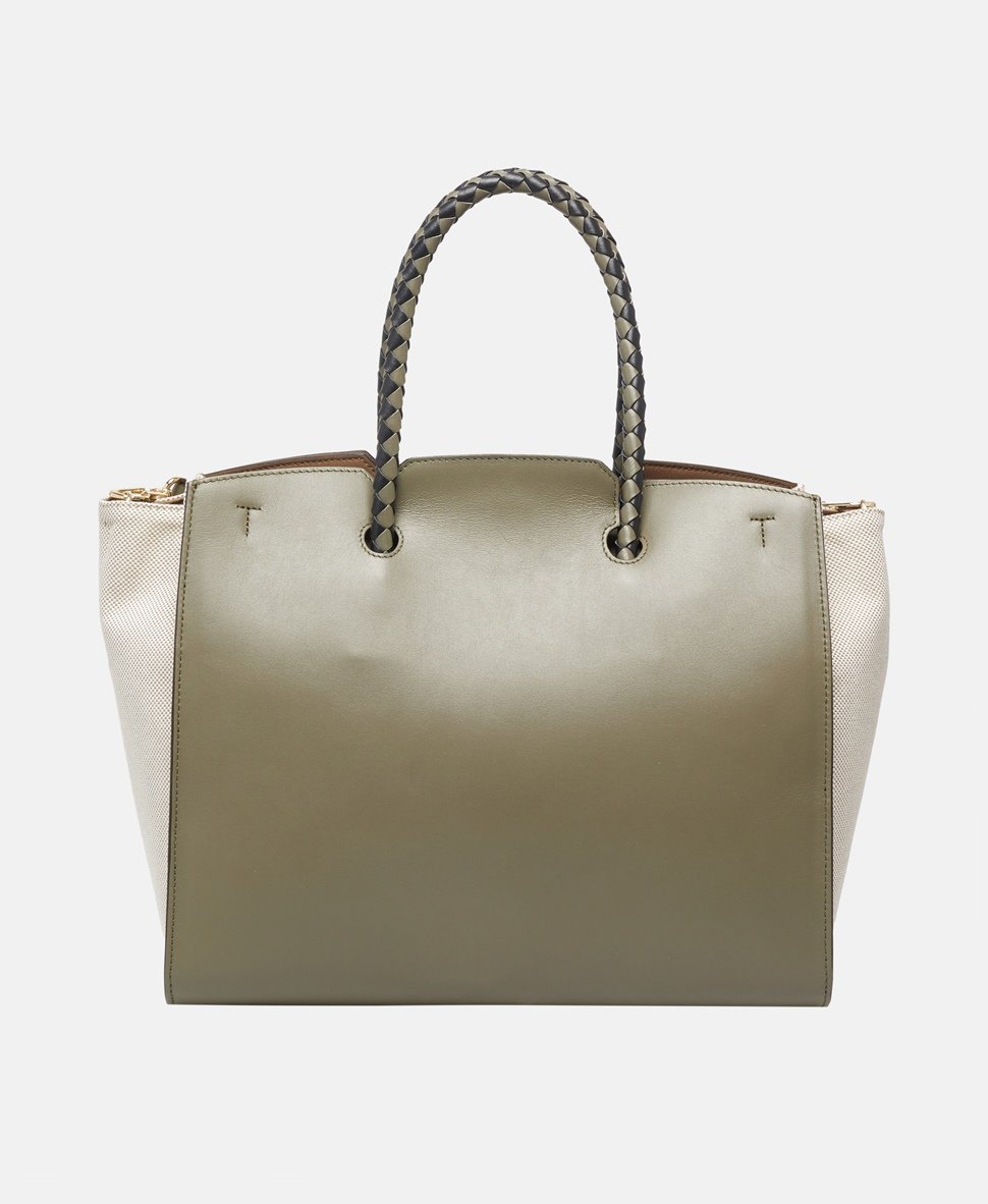 Furla kožená kabelka tote Tmavě šedá 4