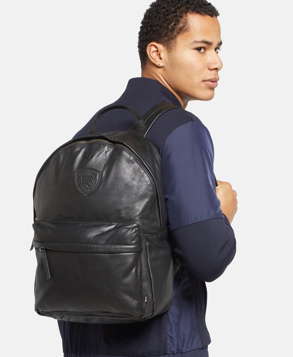 Blauer USA kožený batoh Černá 5