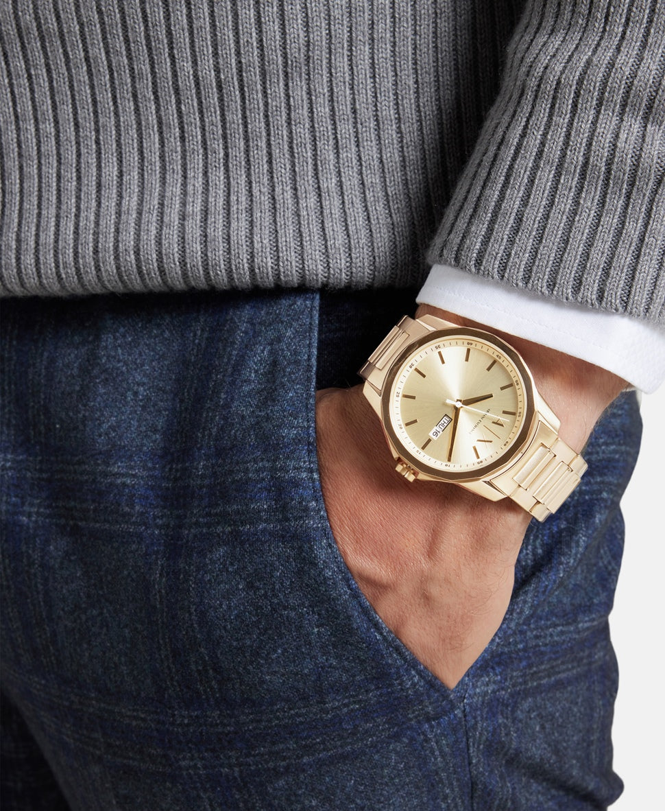 Armani Exchange hodinky Zlatá 5