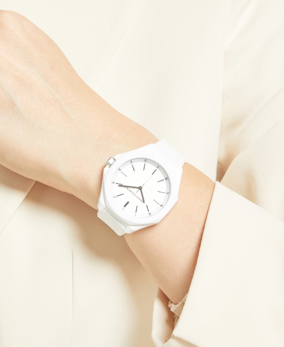 Armani Exchange hodinky Bílá 5