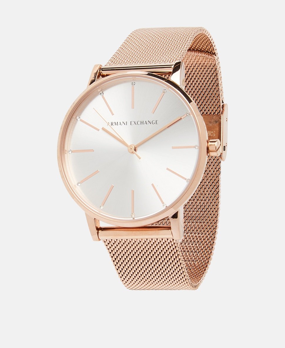 Armani Exchange hodinky Růžově zlatá 1