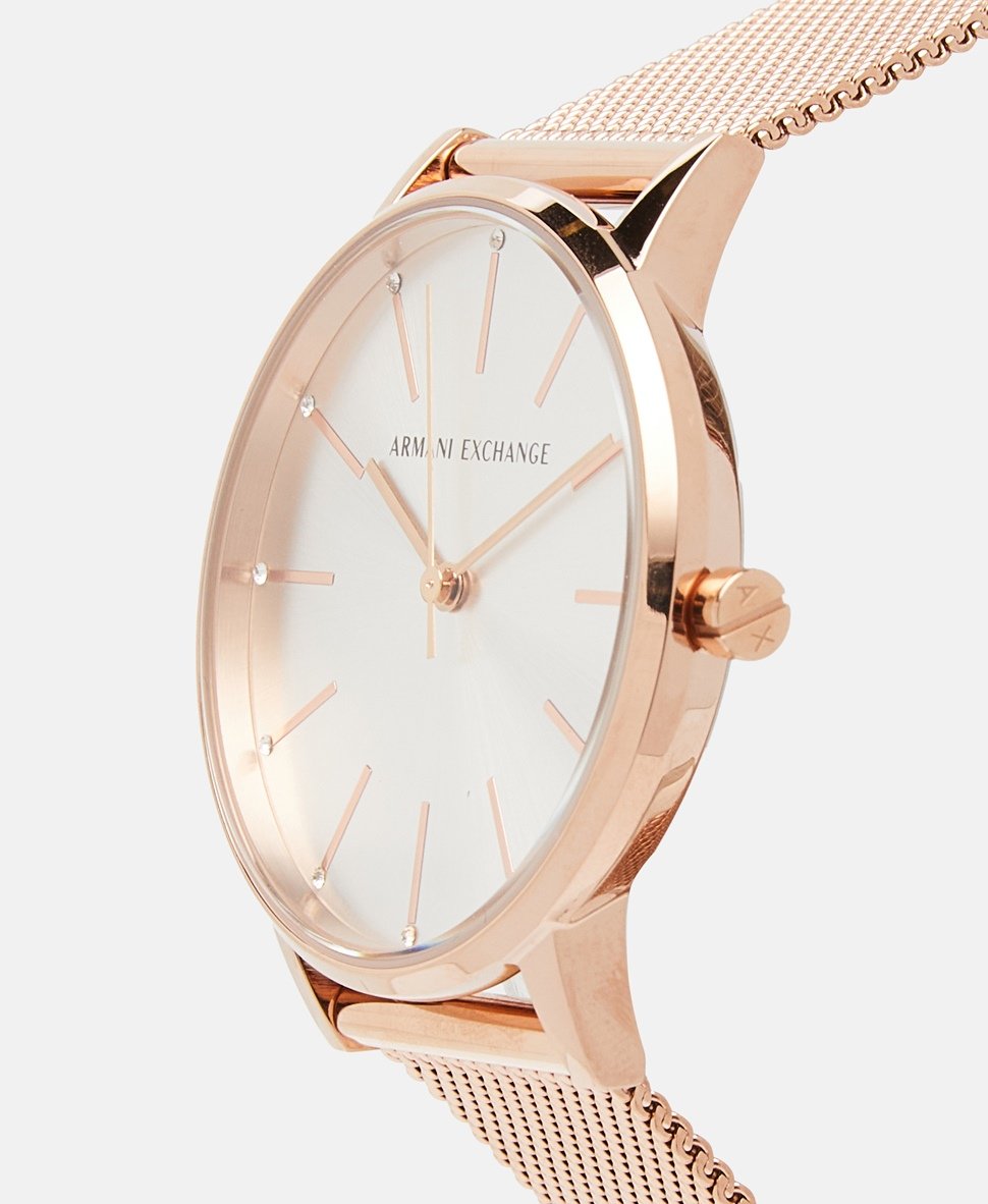 Armani Exchange hodinky Růžově zlatá 2
