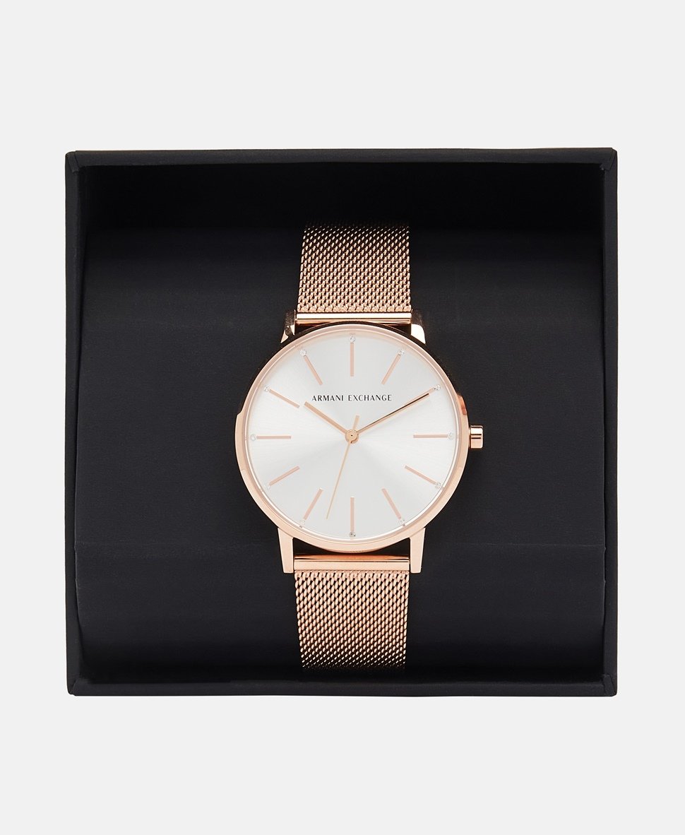Armani Exchange hodinky Růžově zlatá 4