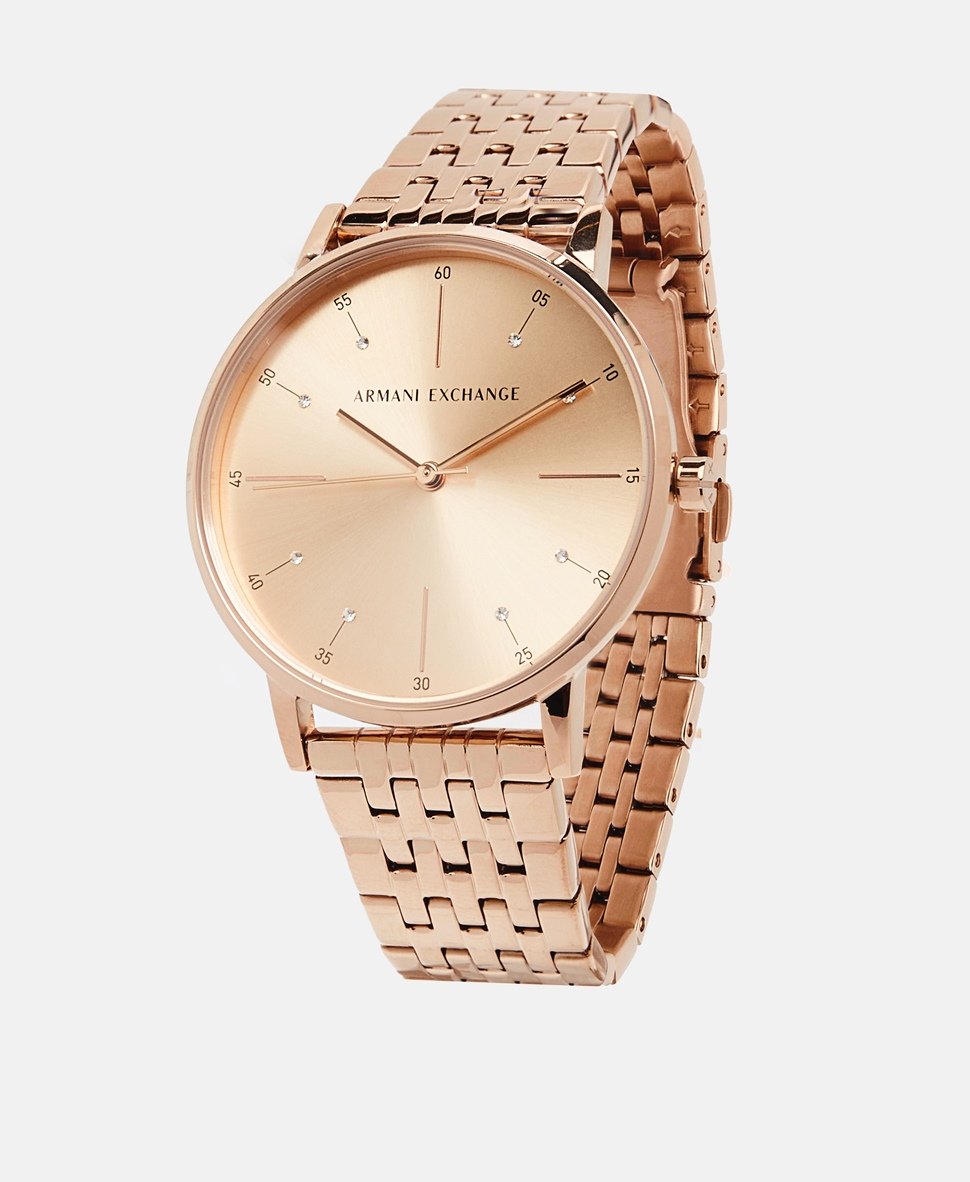 Armani Exchange hodinky Růžově zlatá 1