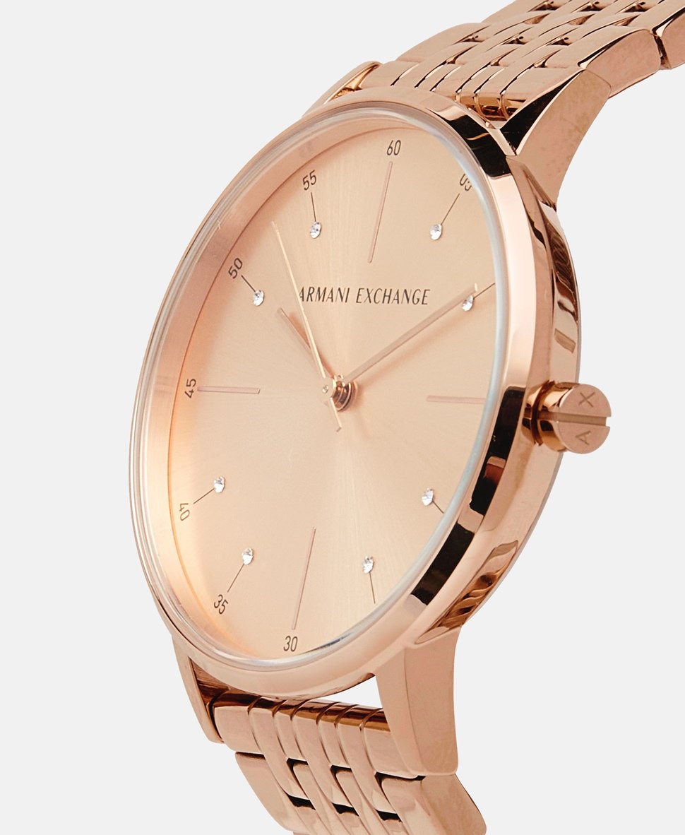 Armani Exchange hodinky Růžově zlatá 2