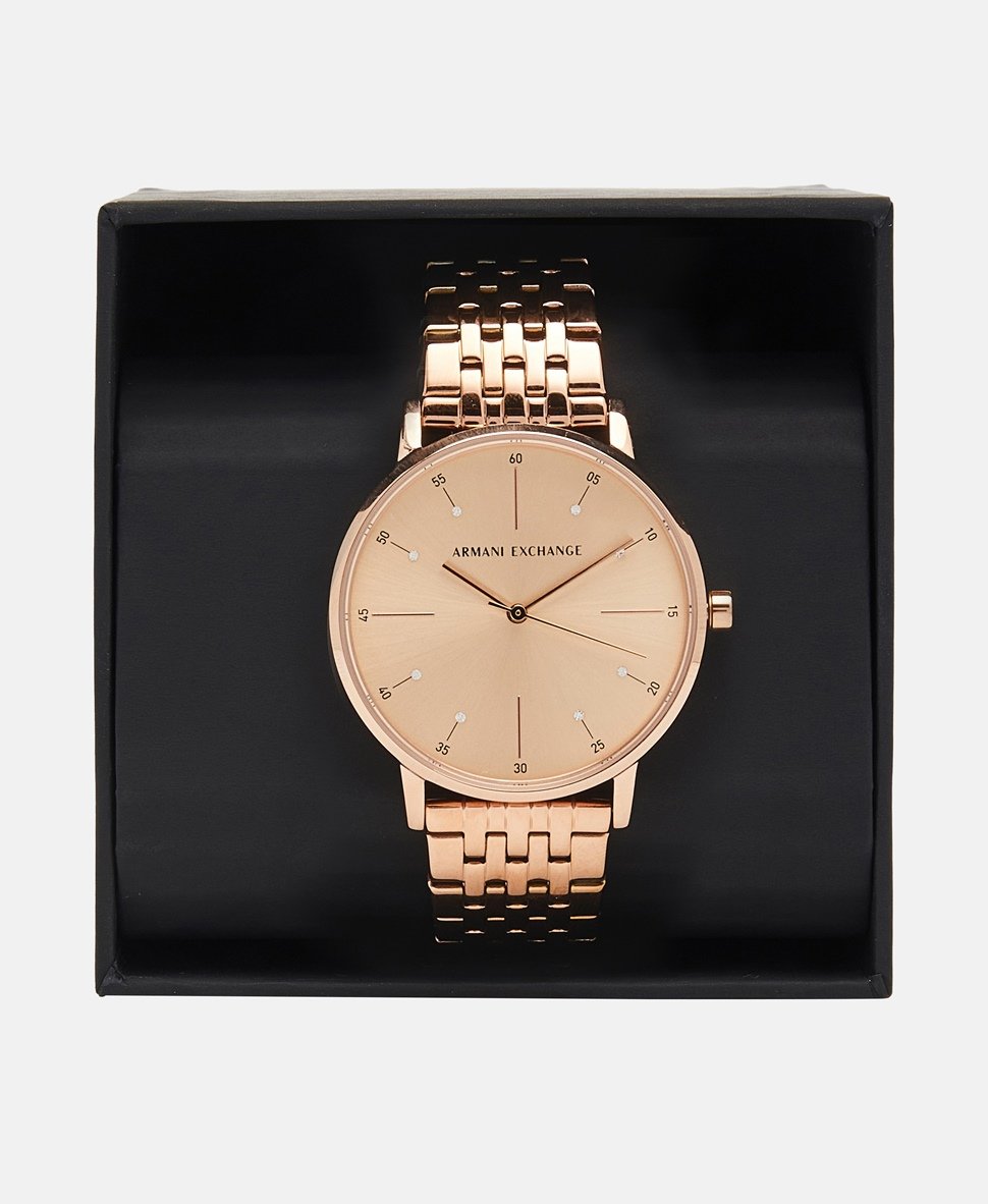 Armani Exchange hodinky Růžově zlatá 4