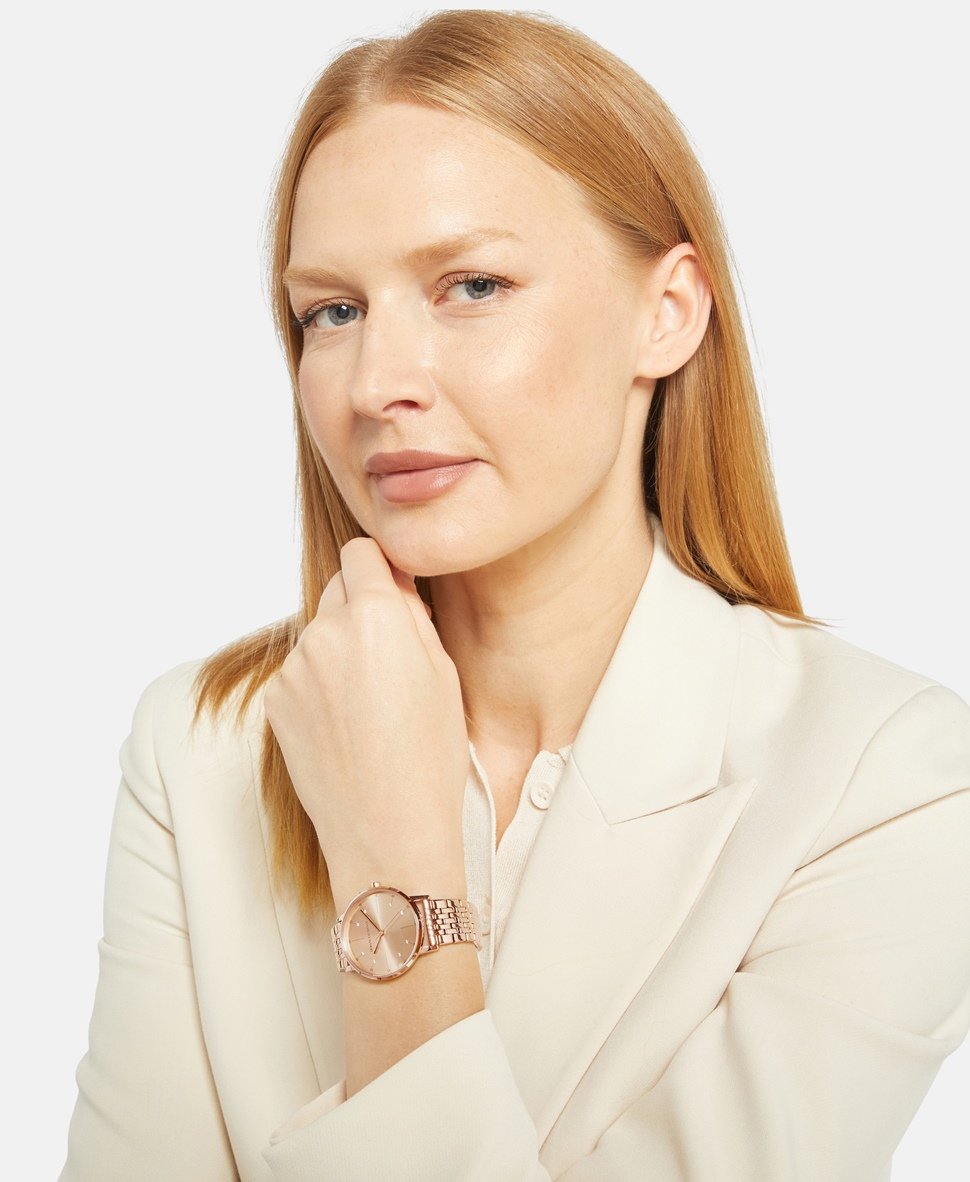 Armani Exchange hodinky Růžově zlatá 5