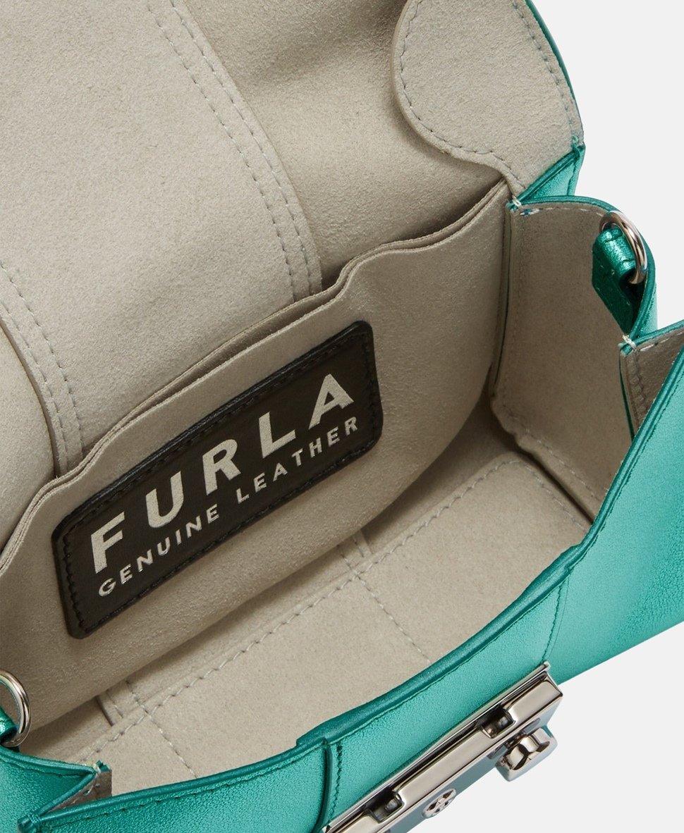 Furla Kožená messenger taška Šedá 3