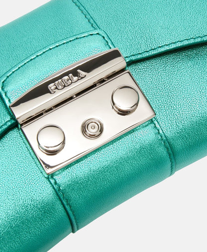Furla Kožená messenger taška Šedá 4