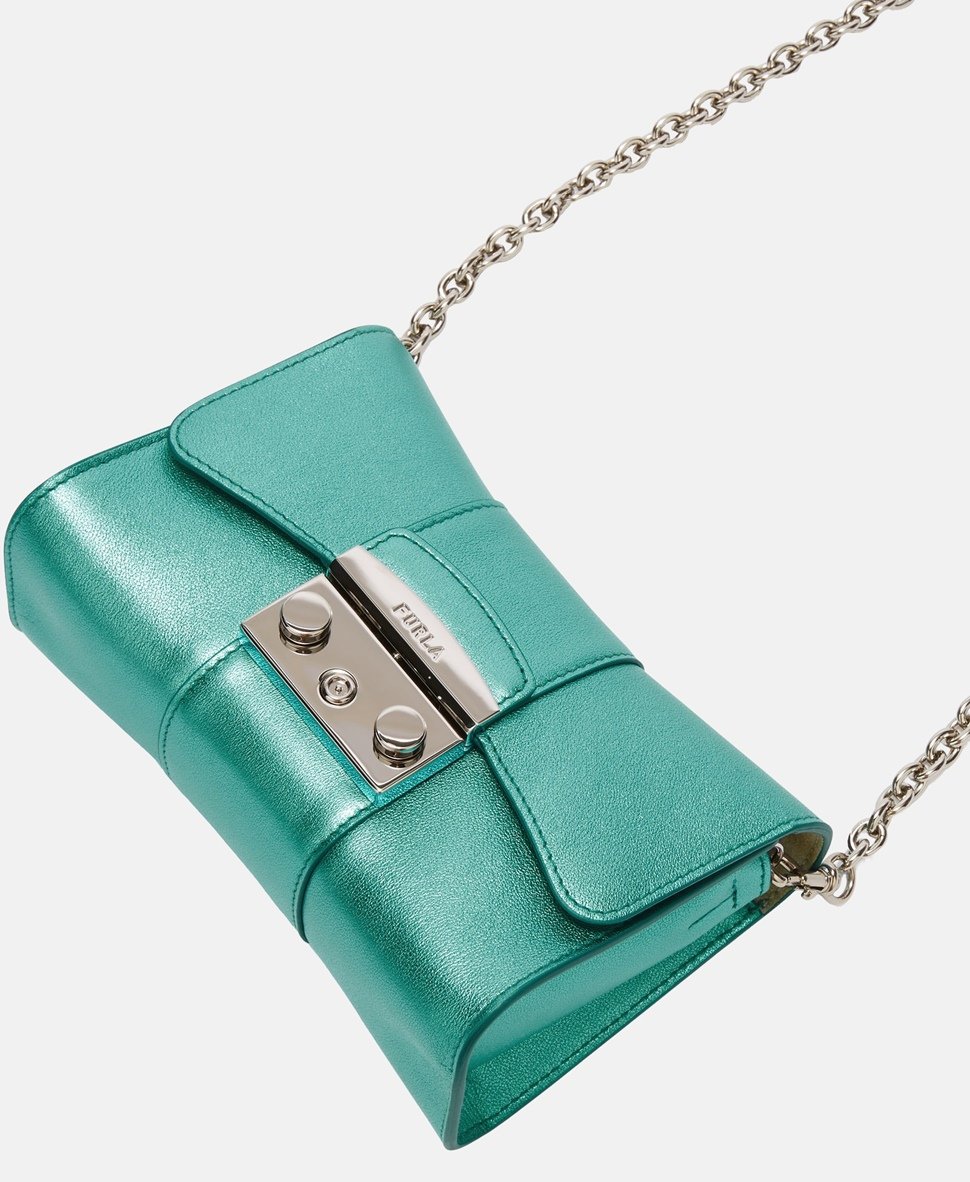 Furla Kožená messenger taška Šedá 5