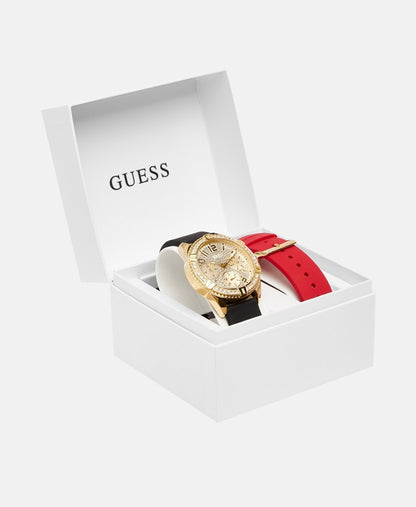 Guess hodinky s vyměnitelným řemínkem Zlatá 4