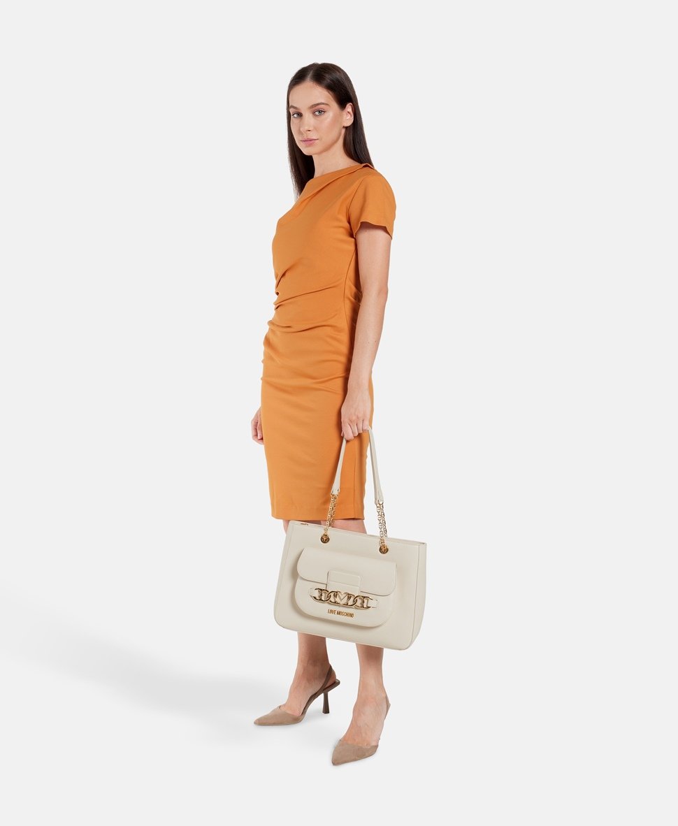 Love Moschino kabelka tote Bílá 5
