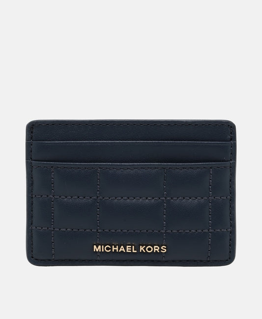 Michael Michael Kors kožené pouzdro na karty Tmavě modrá 1