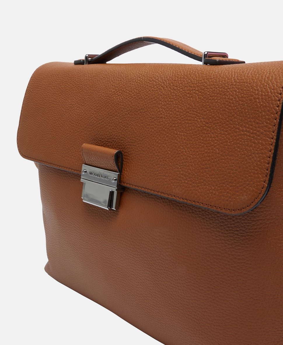 Michael Kors kožená aktovka Koňaková 2