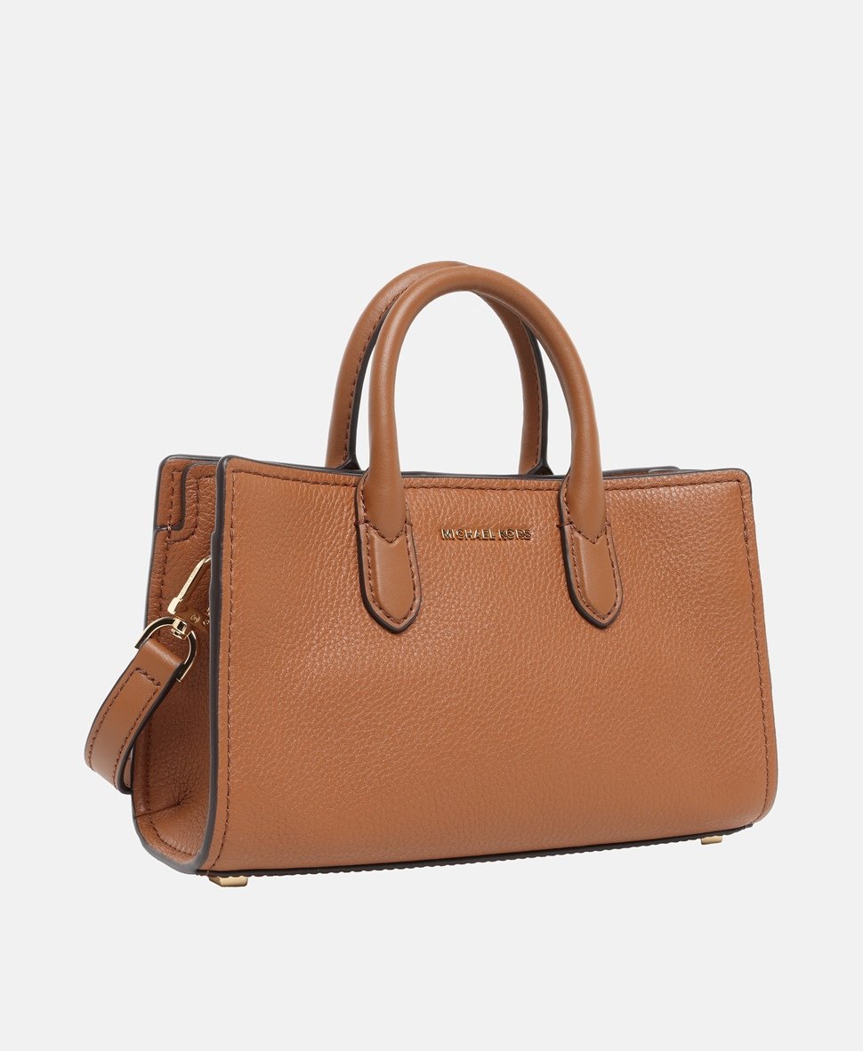 Michael Michael Kors Kožená messenger taška Koňaková 1