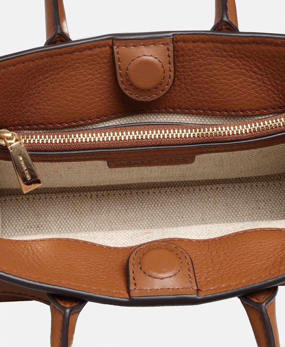 Michael Michael Kors Kožená messenger taška Koňaková 3