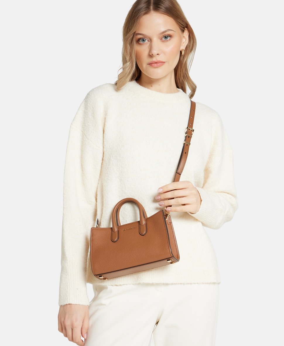 Michael Michael Kors Kožená messenger taška Koňaková 5