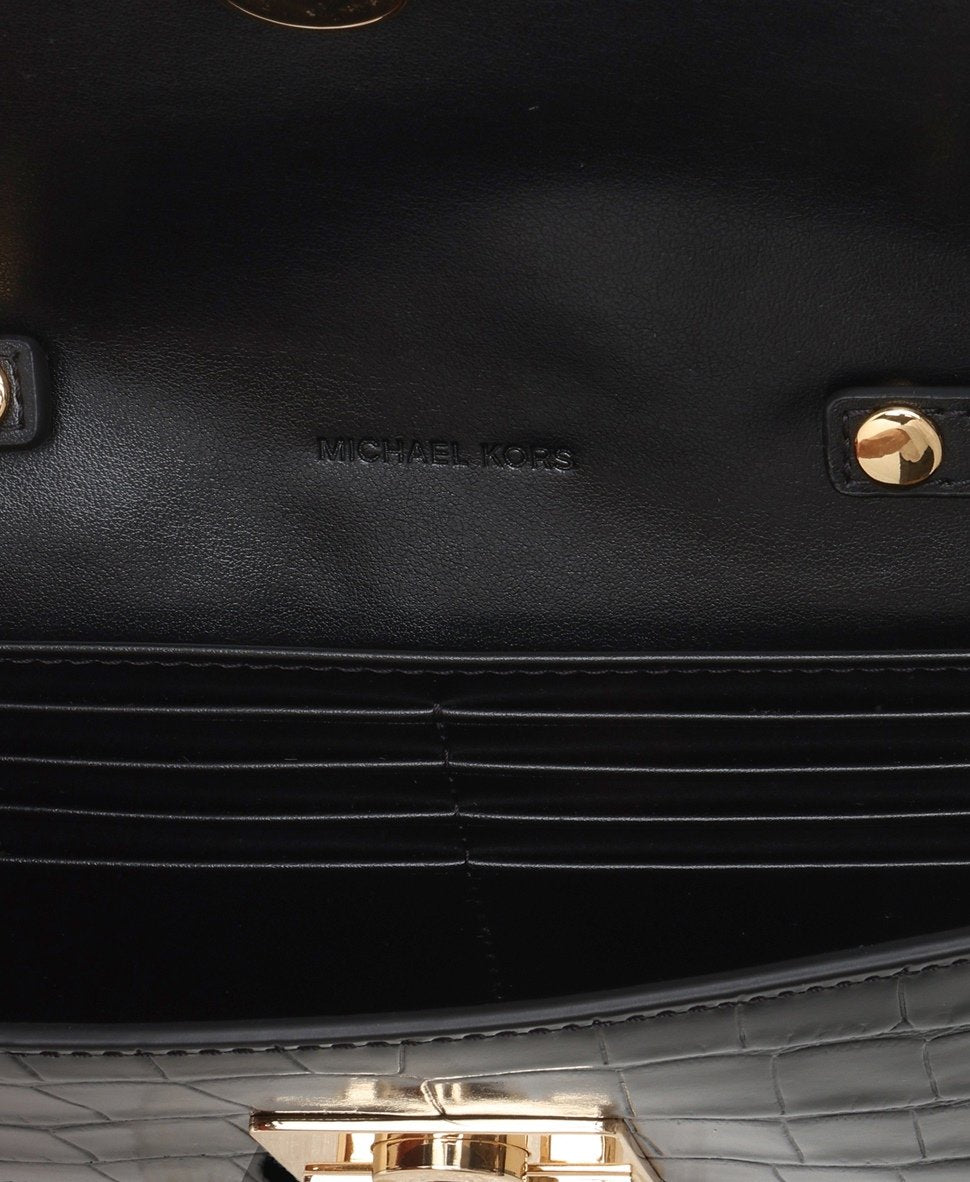 Michael Michael Kors Kožená kabelka přes rameno Černá 3