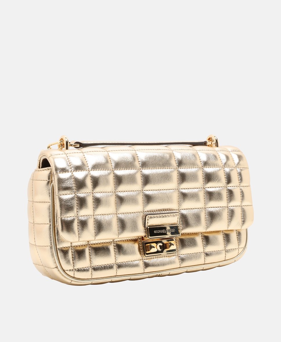Michael Michael Kors Kožená kabelka přes rameno Zlatá 1