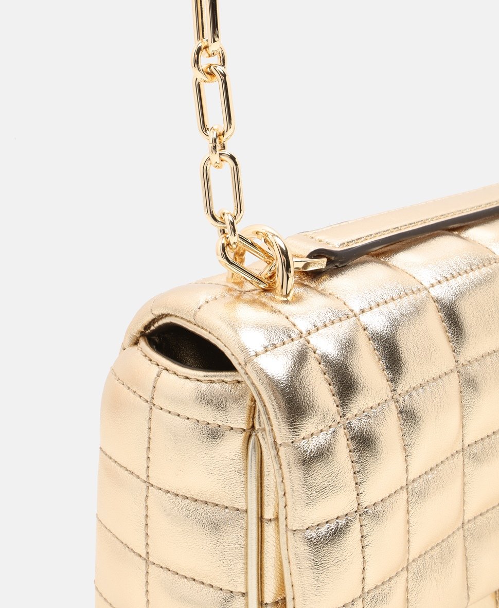 Michael Michael Kors Kožená kabelka přes rameno Zlatá 2