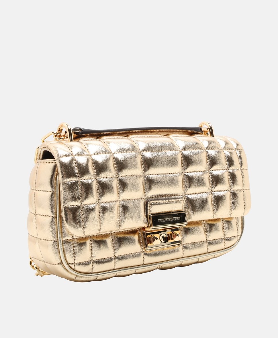 Michael Michael Kors Kožená messenger taška Zlatá 1