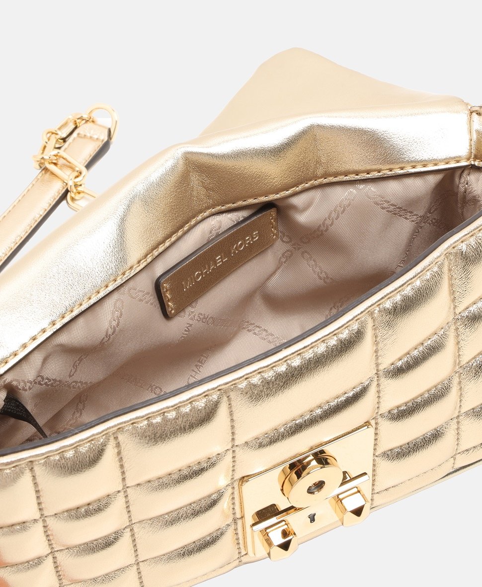 Michael Michael Kors Kožená messenger taška Zlatá 3